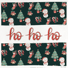 Bonhomme de neige et sapins pour No&euml;l joyeux